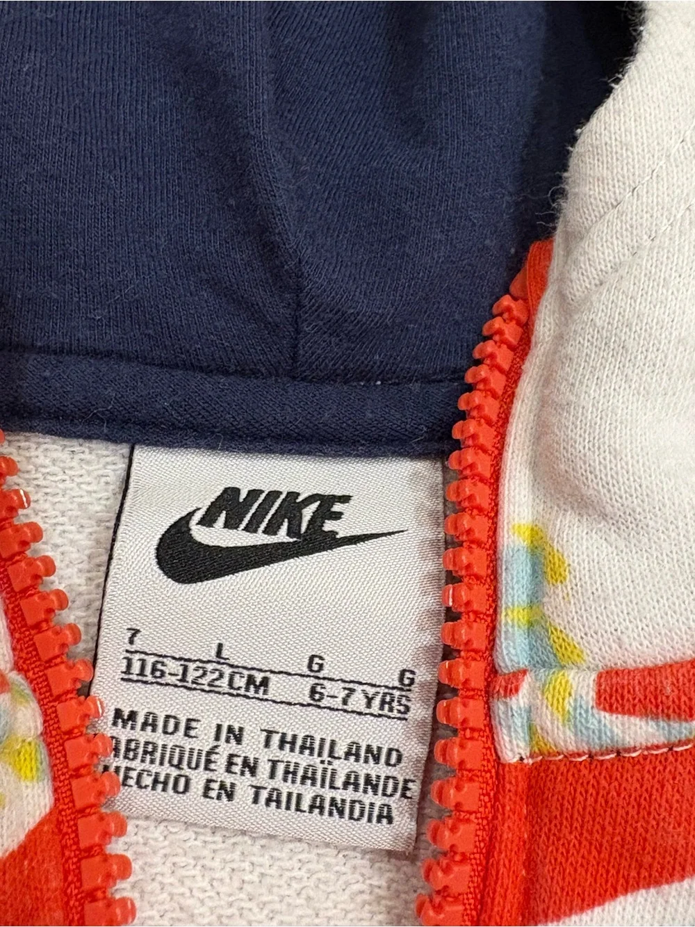 Nike Kids' Multi-Color Logo Graphic Hoodie Sweatshirt size 7 large